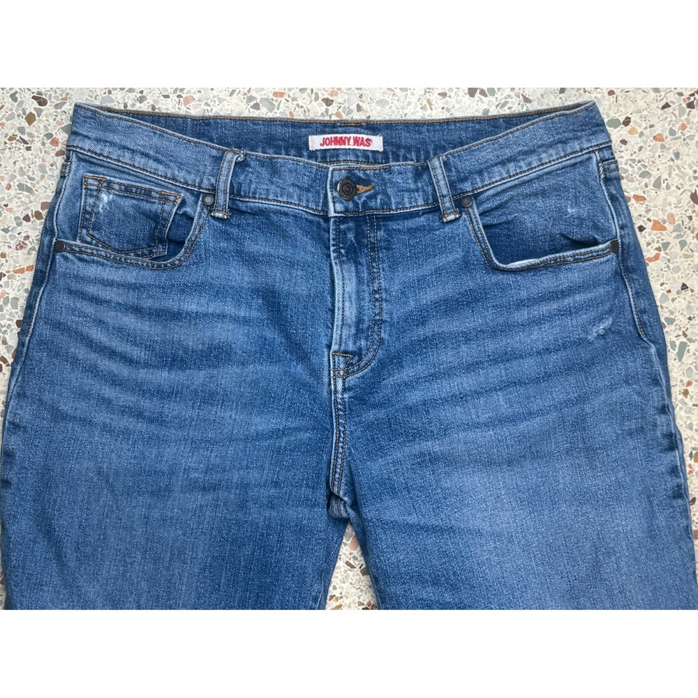 Johnny Was The Boyfriend Mid Rise Relaxed Fit Women's Embroidered Jeans Size 31 - Picture 2 of 16